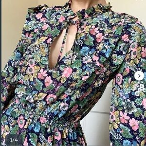 & OTHER STORIES Paris Floral Dress Boho Chic Ruffle Flower Maximalist Festival S